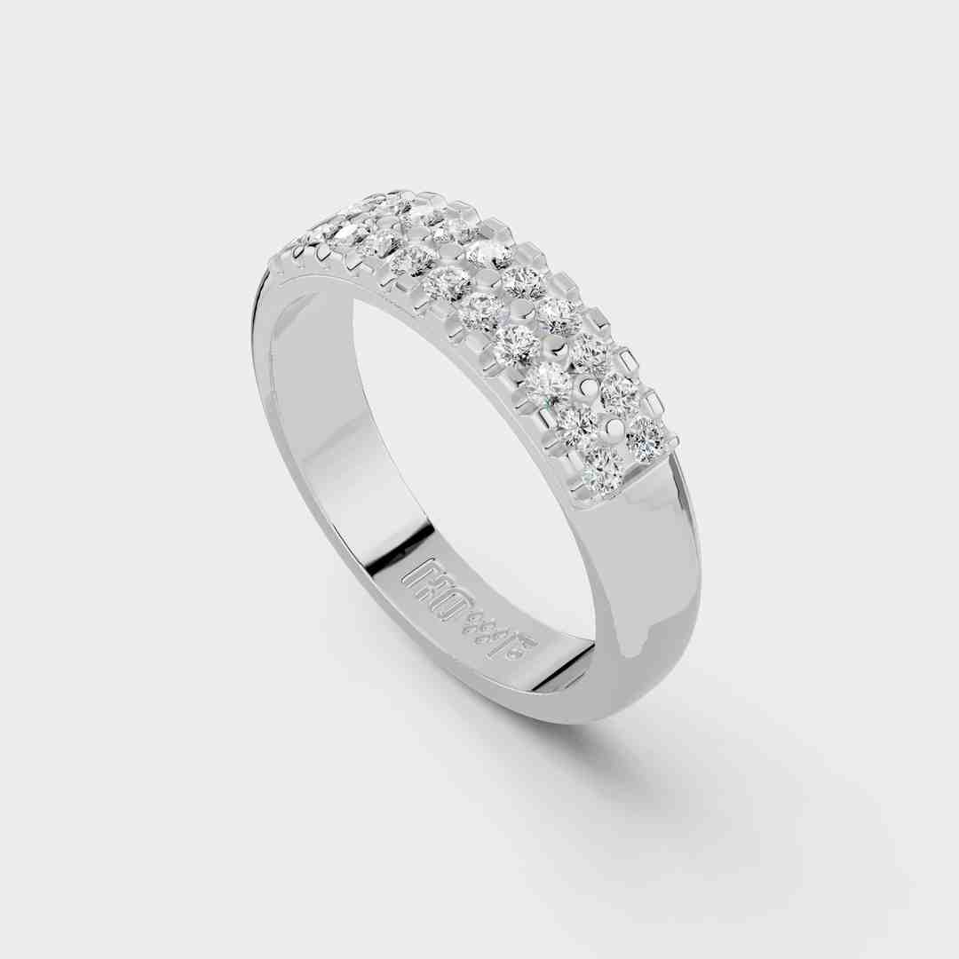 Double Row Diamond Band Ring